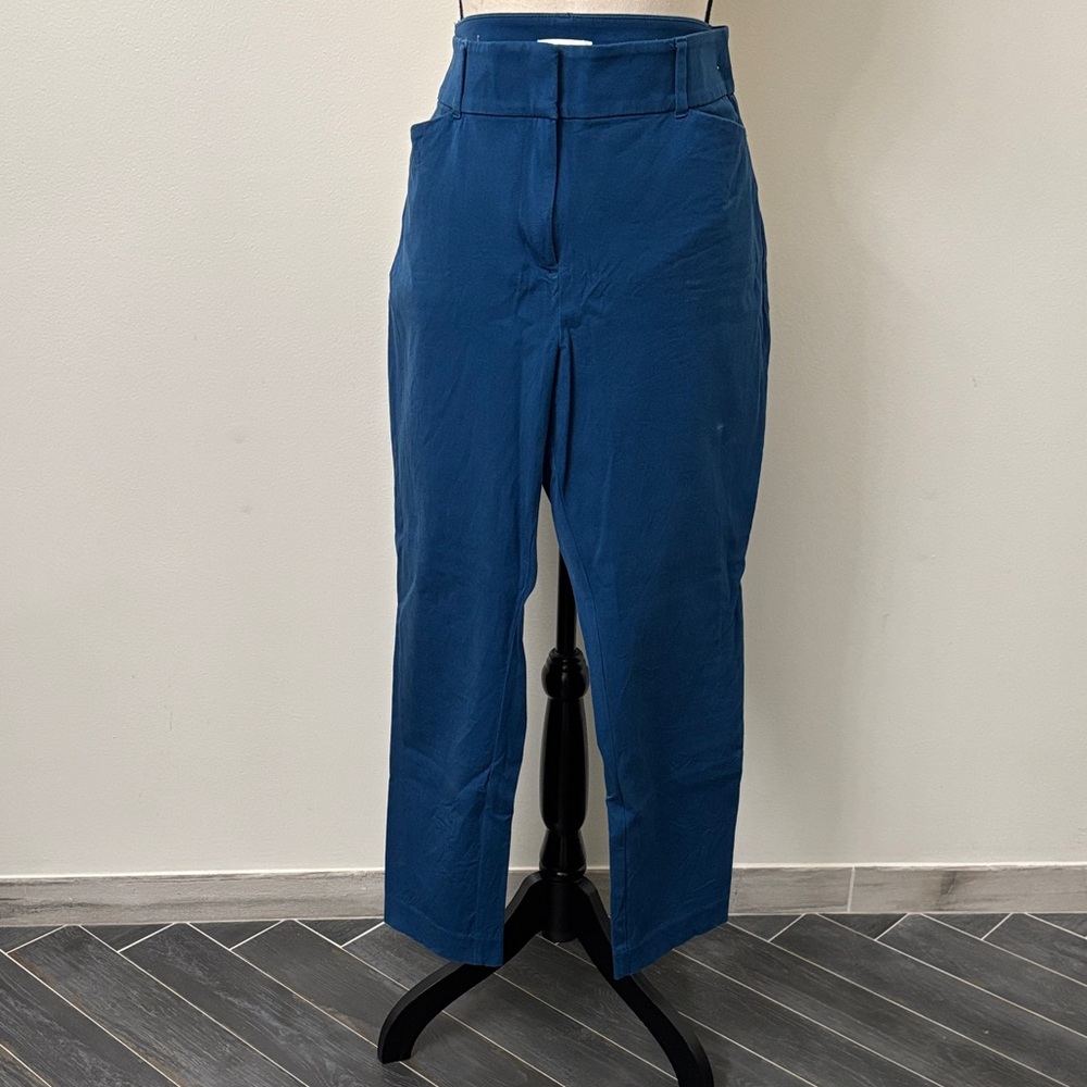 LOFT Sutton Skinny Ankle Curley Blue Women's Trousers
